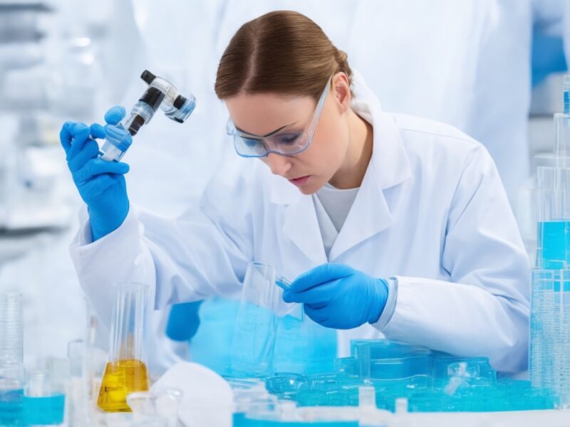 cientista fazendo estudos sobre fungos no laboratório