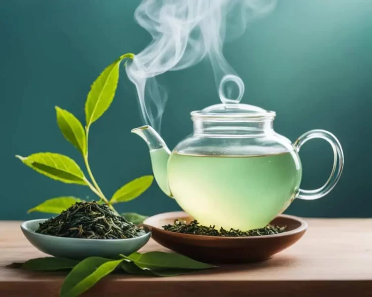 bule de chá antifúngico para candidíase feito com plantas da bardana