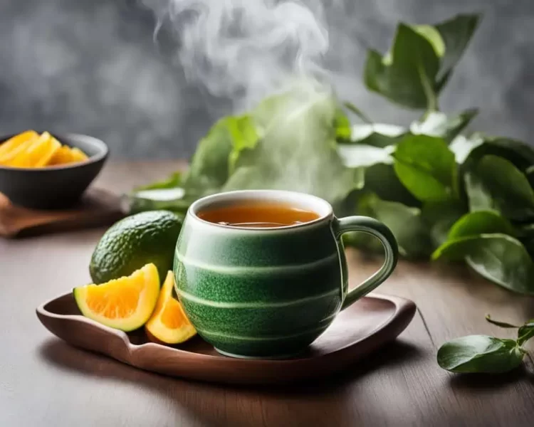chá antifúngico feito com as folhas de abacate utilizada contra candidíase