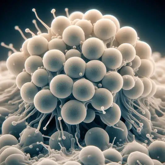imagem macroscópica de leveduras de fungos Candida SP formando biofilme