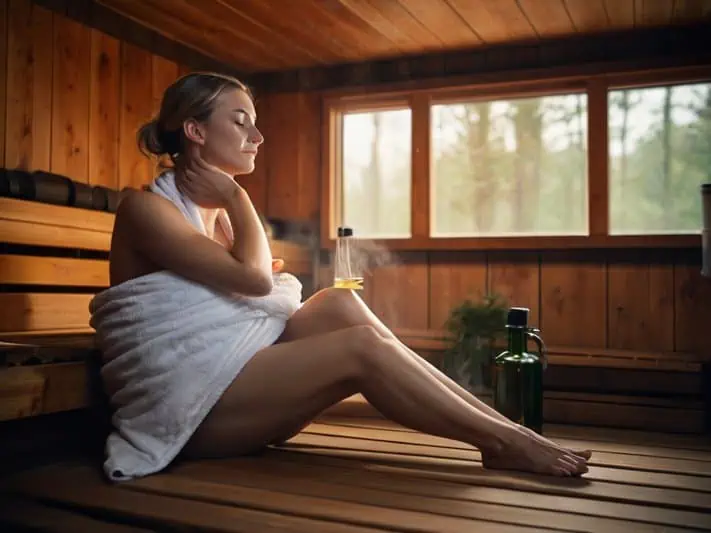 imagem de uma mulher fazendo sauna e recebendo tratamento de aromaterapia na prevenção da candidíase