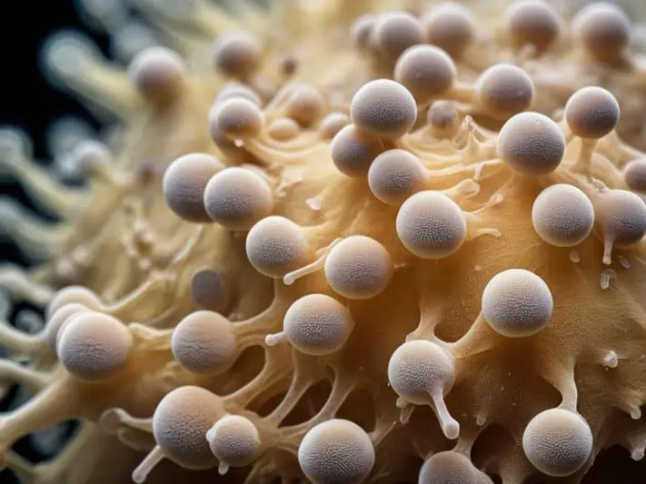 imagem macroscópica de uma colonia de fungos do genero Candida SP