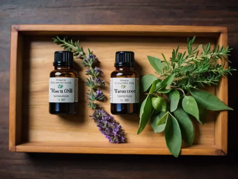 imagem de uma caixa de madeira com plantas medicinais e óleos essenciais utilizados no tratamento da candidíase crônica