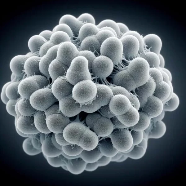 leveduras do fungo Candida SP aglutinadas e vistas por microscópio profissional