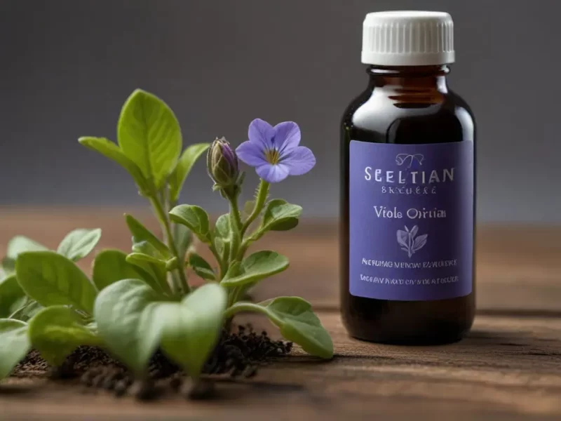 uma muda da planta medicinal responsável por produzir a violeta de genciana utilizada como produto natural contra candidíase